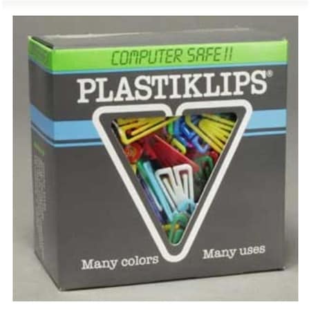Plastiklips Paper Clips Medium Size  ASSORTED Colors, PK500 LP-0300